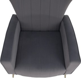 Relaxfotel, szürke Velvet szövet, BARET