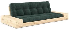 Sötétzöld kordbársony kinyitható kanapé 244 cm Base – Karup Design