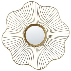 Arany Virág Alakú Fali Tükör ⌀ 40 cm SENS Beliani
