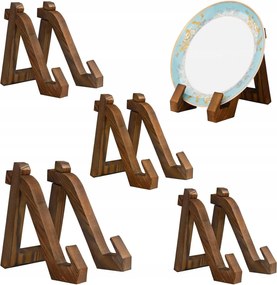 Fa display állvány tányérokhoz képkeret barna Retro 4db