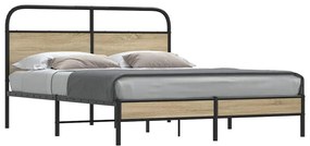 vidaXL ágykeret matrac nélkül 160x200 cm füstölt tölgy fűrészelt fa