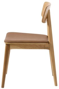 Konyakbarna-natúr színű bőrutánzat étkezőszék Livo – Unique Furniture