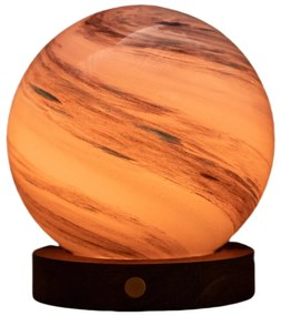 Sötét natúr színű LED asztali lámpa üveg búrával (magasság 13 cm) Polar Cloud – Gingko