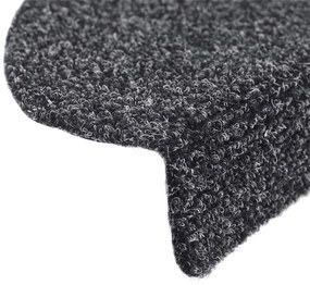 10 db sötétszürke lyukasztott öntapadó lépcsőszőnyeg 65x21x4 cm