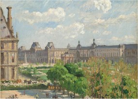 Üveg kép - Camille Pissarro, Place du Carrousel, Paris, reprodukciók (70x50 cm)