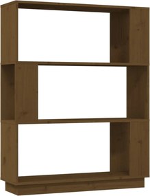 vidaXL mézbarna tömör fenyőfa könyvszekrény/térelválasztó 80x25x101 cm