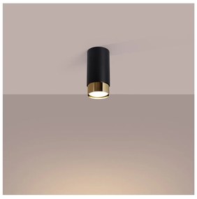 Fekete-aranyszínű mennyezeti lámpa Crown – Sollux