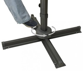 zöld konzolos napernyő rúddal és LED-fényekkel 300 cm