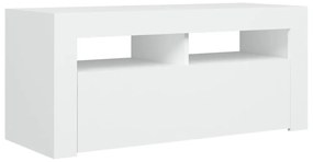 fehér TV-szekrény LED-lámpákkal 90 x 35 x 40 cm