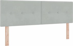 vidaXL Fejtámla Világosszürke 144 cm Bársony