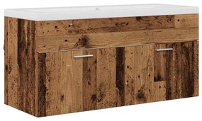 vidaXL Fürdőszoba Székény fiókkal Öreg fa 100 x 38,5 x 46 cm Faanyag