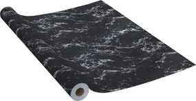 vidaXL fekete kőmintás öntapadó PVC bútorfólia 500 x 90 cm