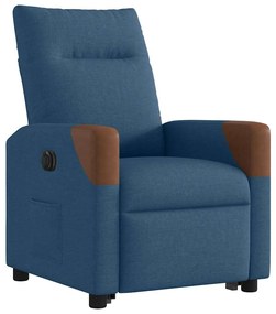 elektromos felállást segítő kék szövet dönthető fotel