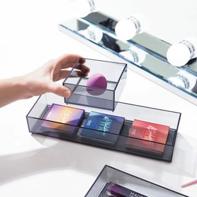 Matt fekete újrahasznosított műanyag fürdőszobai rendszerező kozmetikumokhoz – iDesign