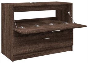 barna tölgy színű szerelt fa mosdószekrény 78 x 37 x 59 cm