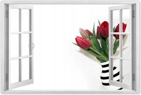 Poszterek 60x40 Csíkos váza Tulipánok