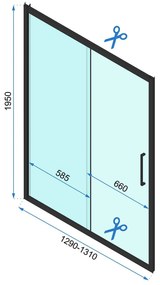 Rea Rapid Slide, 3 falú zuhanykabin 150 (ajtó) x 80 (fal) x 80 (fal) x 195 cm, 6 mm átlátszó üveg, arany fényes profil, KPL-09431