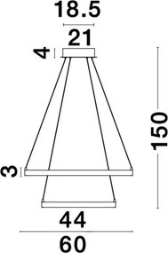 Függeszték Arany LEON NOVA LUCE 8100281