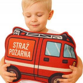 Ölelőpárna Antiallergén Tűzoltóautó Gyerekeknek 30x30cm