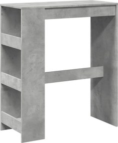 vidaXL betonszürke szerelt fa tárolórekeszes bárasztal 90x40x103,5 cm