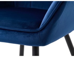Sötétkék kárpitozott karfás étkezőfotel szett 2 db-os Nolan Square – Unique Furniture