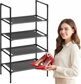 Cipőspolc Szekrény Állvány Polc Cipő 4 Szint Könnyű Moduláris Fém