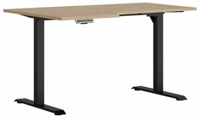 Állítható magasságú íróasztal Boston CU135Állítható magasság, Elektromos, 72x140x90cm, Artisan tölgy, Fekete