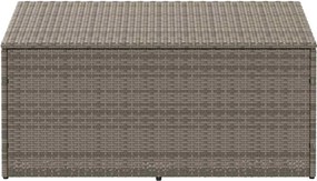 Szürke Polyrattan Kerti Tárolóláda 110 X 50 X 58 Cm