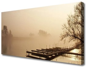 Vászonkép nyomtatás Bridge Vízi köd táj 120x60 cm