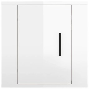 2 db magasfényű fehér fali TV-szekrény 40 x 34,5 x 40 cm
