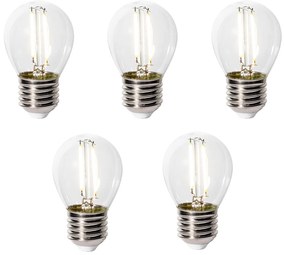 5 db-os E27 szabályozható LED izzó szett P45 átlátszó üveg 3W 250 lm 3000K