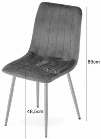 Étkezőgarnitúra 1 + 4, fehér étkezőasztal ADRIA 120x80 cm + krémszínű bársonyszék LAVA