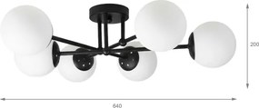 Brilagi - MALIVA felületre szerelt csillár 6xE14/15W/230V fekete/fehér