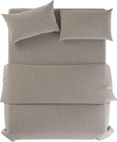 Világosszürke-szürkésbarna egyszemélyes len ágyneműhuzat 135x200 cm Natural – Native Natural