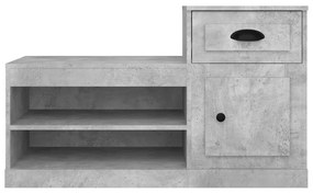 betonszürke szerelt fa cipőszekrény 100 x 42 x 60 cm