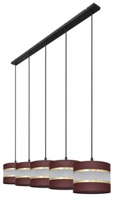 Csillár zsinóron HELEN 5xE27/15W/230V barna/fekete/arany