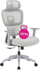 Irodai szék, világosszürke/szürke, teherbírás 150 kg, ERMEN