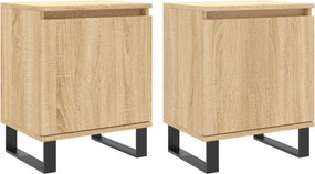 vidaXL 2 db sonoma tölgy színű szerelt fa éjjeliszekrény 40x30x50 cm
