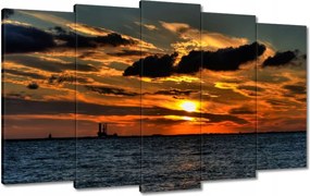 Vászonkép 100x60 Naplemente a tengerparton