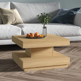 Világosbarna MDF dohányzóasztal 60 x 60 x 35 cm