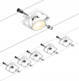 Paulmann Mac II kábelrendszer 5x spotlámpa, matt króm, GU5.3, DC 60VA