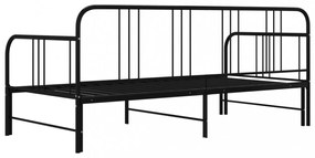 fekete fém kihúzható kanapéágy-keret 90 x 200 cm