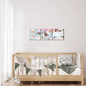 Kép - varázslatos tél (órával) (90x30 cm)