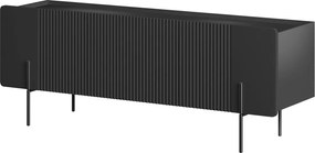 Malmi TV szekrény 150 cm - fekete matt / fekete lábak