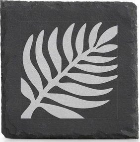 Kő alátét pala pohár alá x4 gravírozott Páfrány Levél