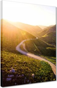 Vászonkép 30x40 Út Erdő Hegyek