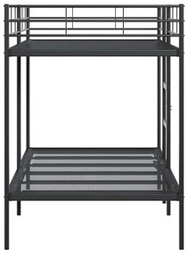 fekete acél emeletes ágy matrac nélkül 100 x 200 cm