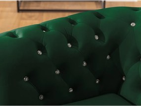 Zöld bársony kinyitható kanapé 148 cm York Blik – Ropez