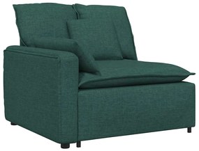 sötétzöld moduláris kanapé karfás végmodul párnákkal 100 cm