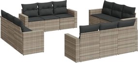 vidaXL 12 részes világosszürke polyrattan kerti ülőgarnitúra párnával
